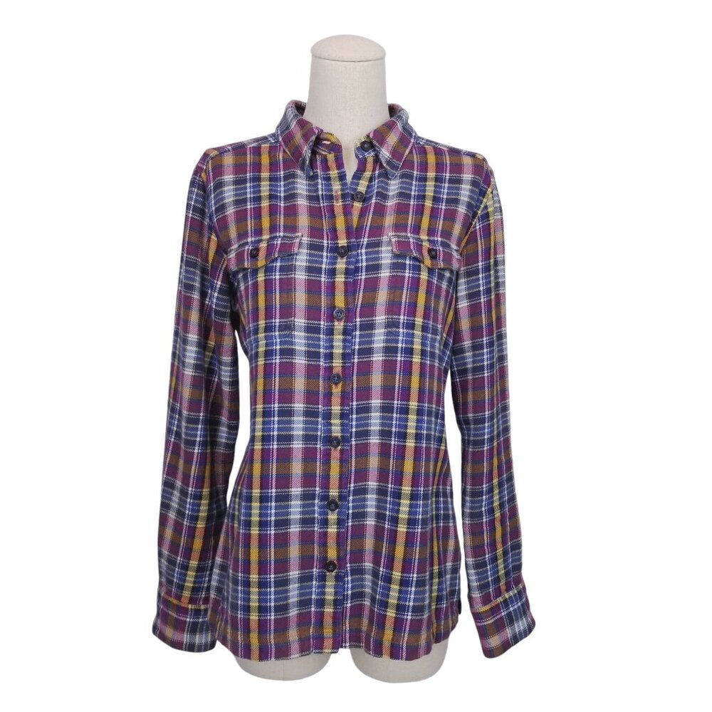 Patagonia Women's Long-Sleeved Organic Cotton Midweight Flannel Shirt Plaid Sz 6